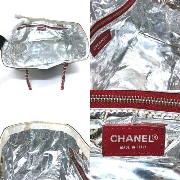 CHANEL CC No 5 Canvas Chocolate Bar Shoulder Tote Bag Quilted Chain - Picture 11 of 11